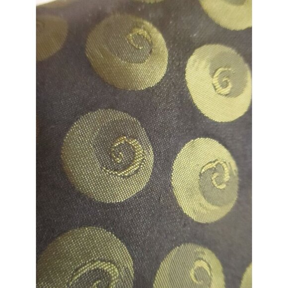 Vintage Mens Silk Neck Tie Green 3.5” 52" Swirl Crown Print - Picture 6 of 6